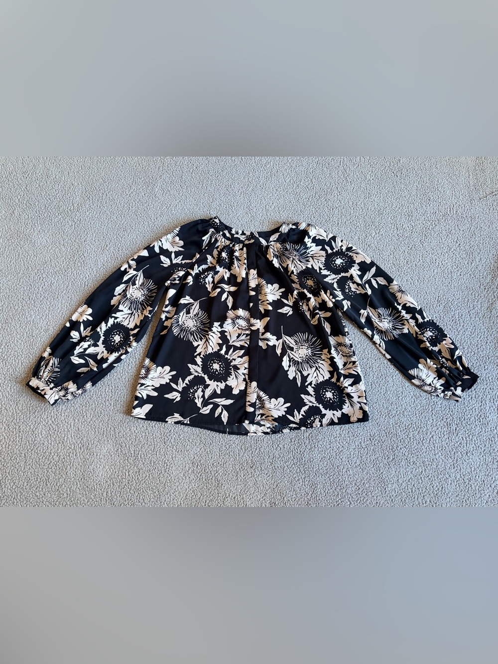 Office Siren Whimsygoth Boho Floral Print Balloon Sleeve Blouse